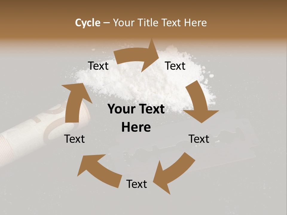 A Knife And Some White Powder On A Table PowerPoint Template