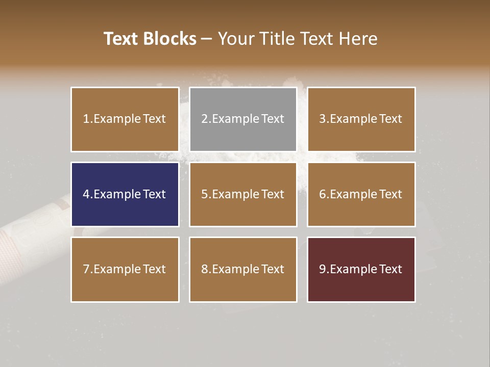 A Knife And Some White Powder On A Table PowerPoint Template