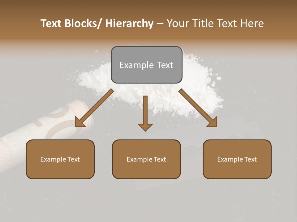 A Knife And Some White Powder On A Table PowerPoint Template