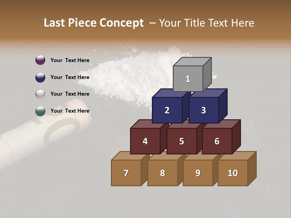 A Knife And Some White Powder On A Table PowerPoint Template