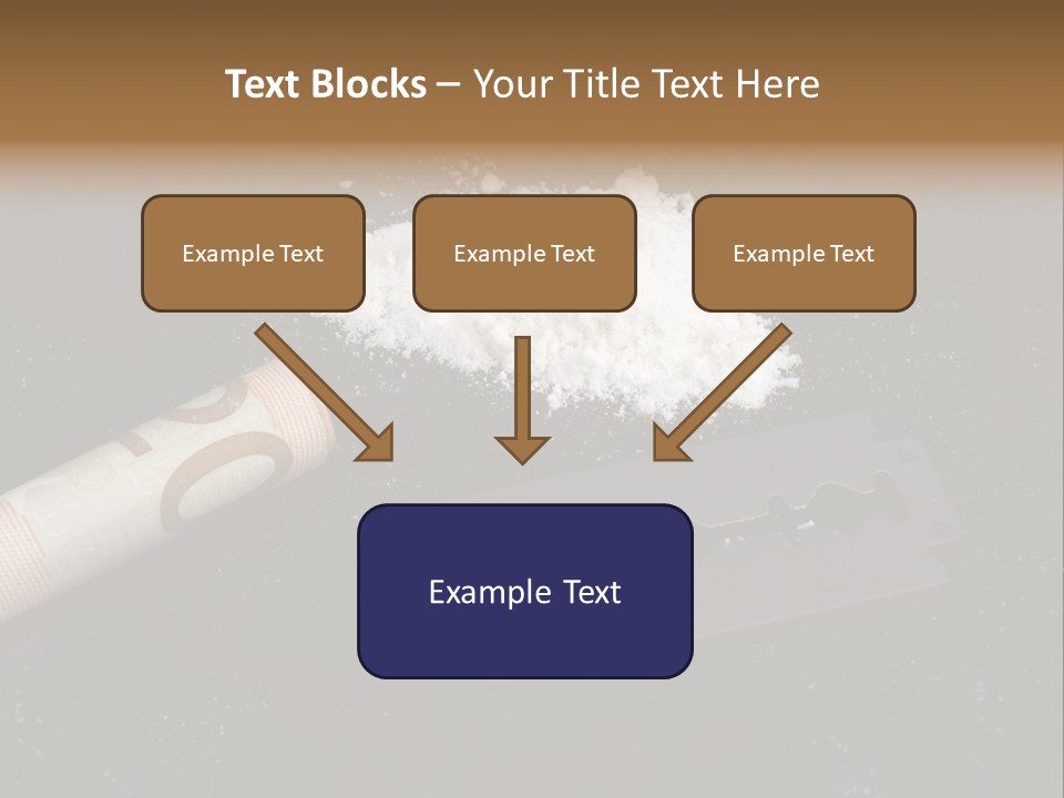 A Knife And Some White Powder On A Table PowerPoint Template