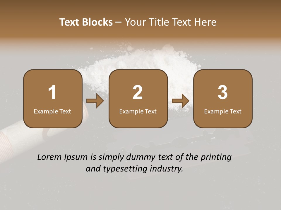 A Knife And Some White Powder On A Table PowerPoint Template