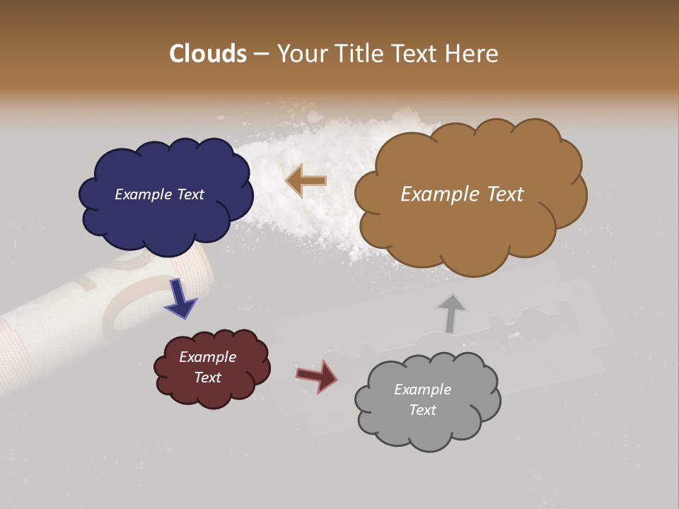 A Knife And Some White Powder On A Table PowerPoint Template