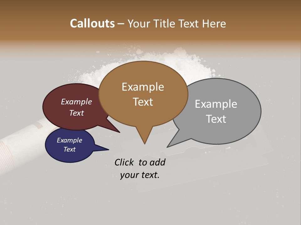 A Knife And Some White Powder On A Table PowerPoint Template