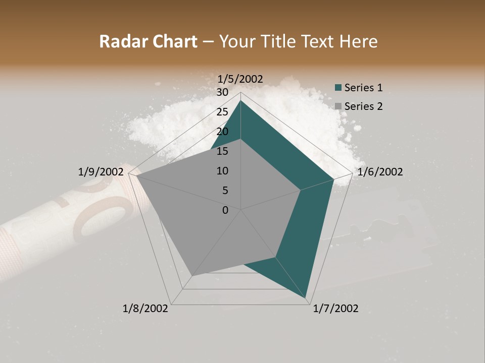 A Knife And Some White Powder On A Table PowerPoint Template