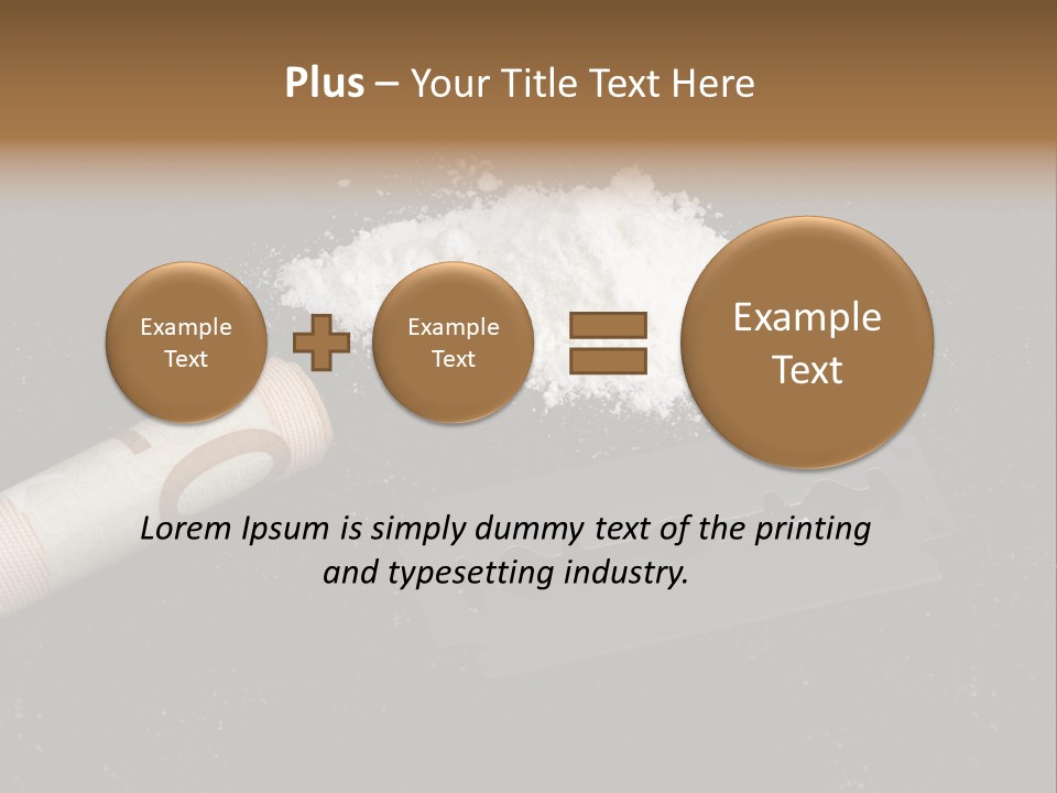 A Knife And Some White Powder On A Table PowerPoint Template
