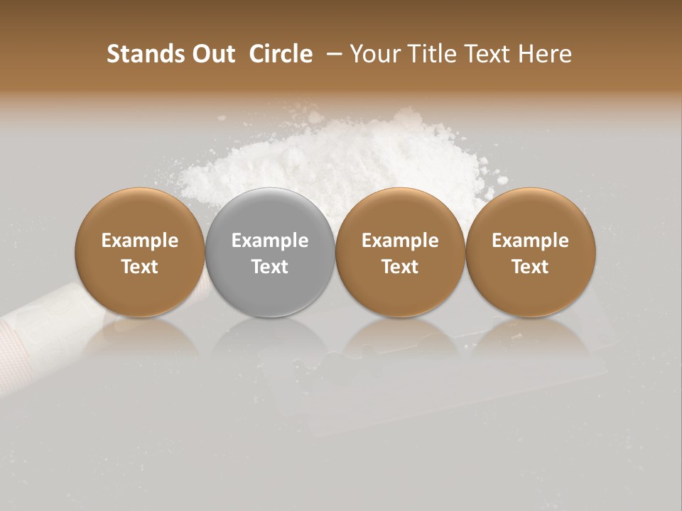 A Knife And Some White Powder On A Table PowerPoint Template