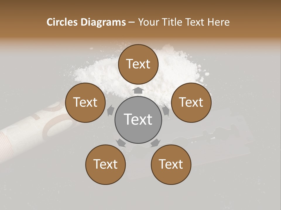 A Knife And Some White Powder On A Table PowerPoint Template