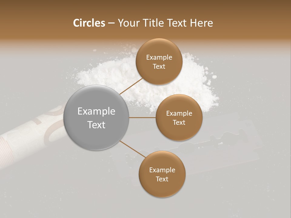 A Knife And Some White Powder On A Table PowerPoint Template