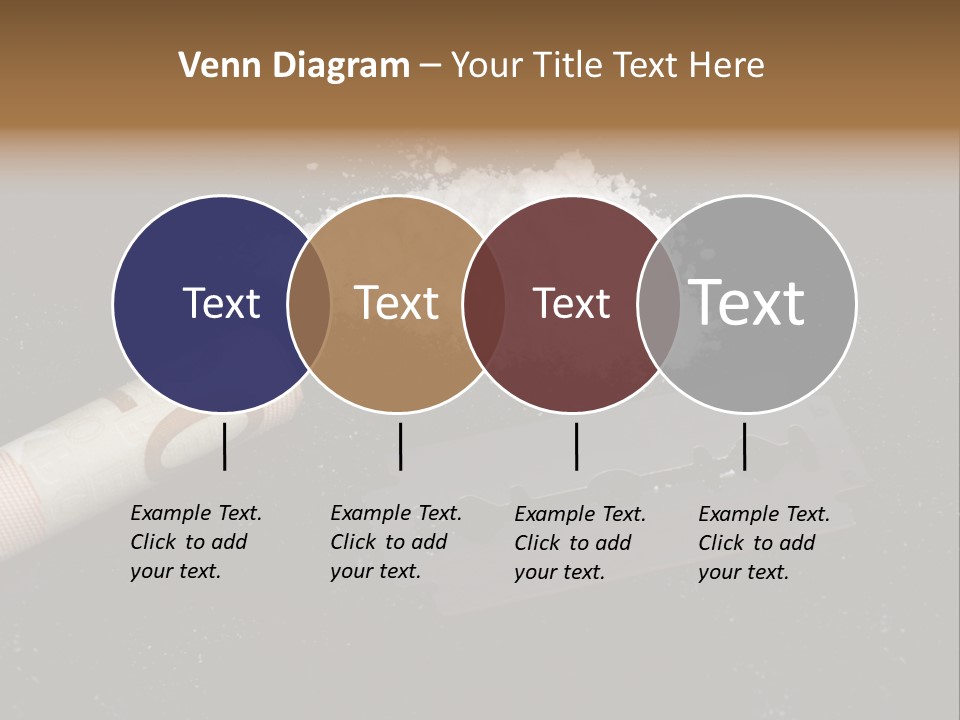 A Knife And Some White Powder On A Table PowerPoint Template