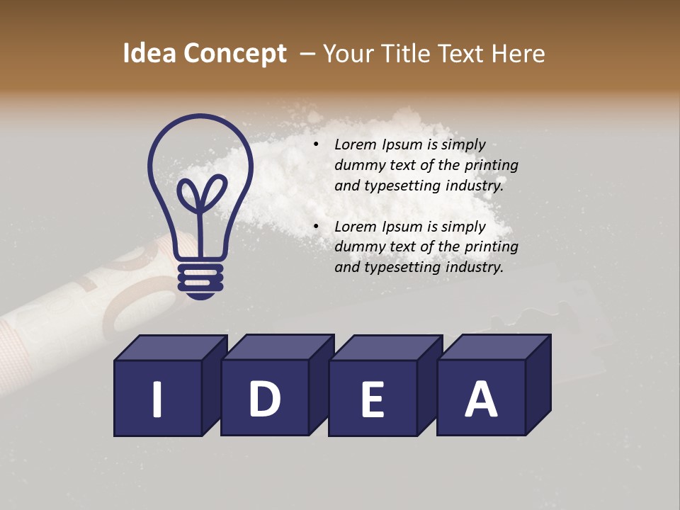 A Knife And Some White Powder On A Table PowerPoint Template