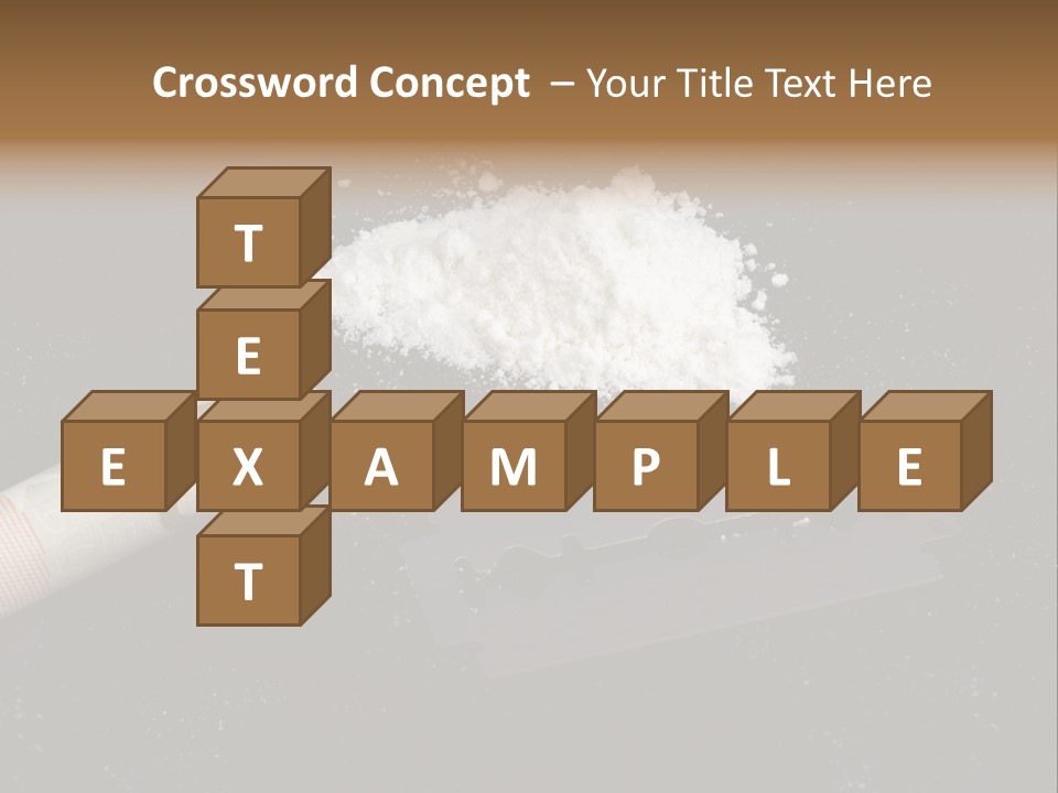 A Knife And Some White Powder On A Table PowerPoint Template