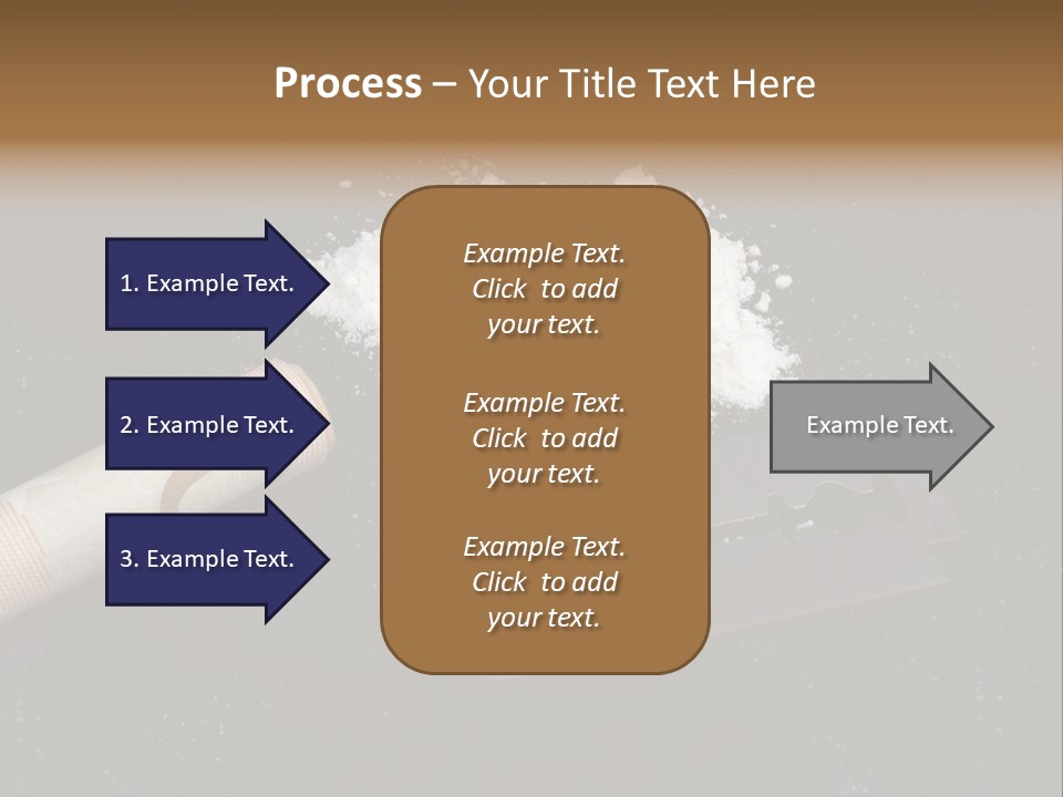 A Knife And Some White Powder On A Table PowerPoint Template