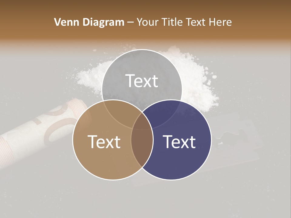 A Knife And Some White Powder On A Table PowerPoint Template