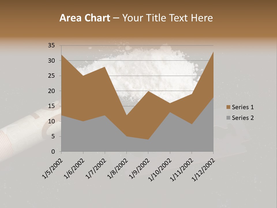 A Knife And Some White Powder On A Table PowerPoint Template