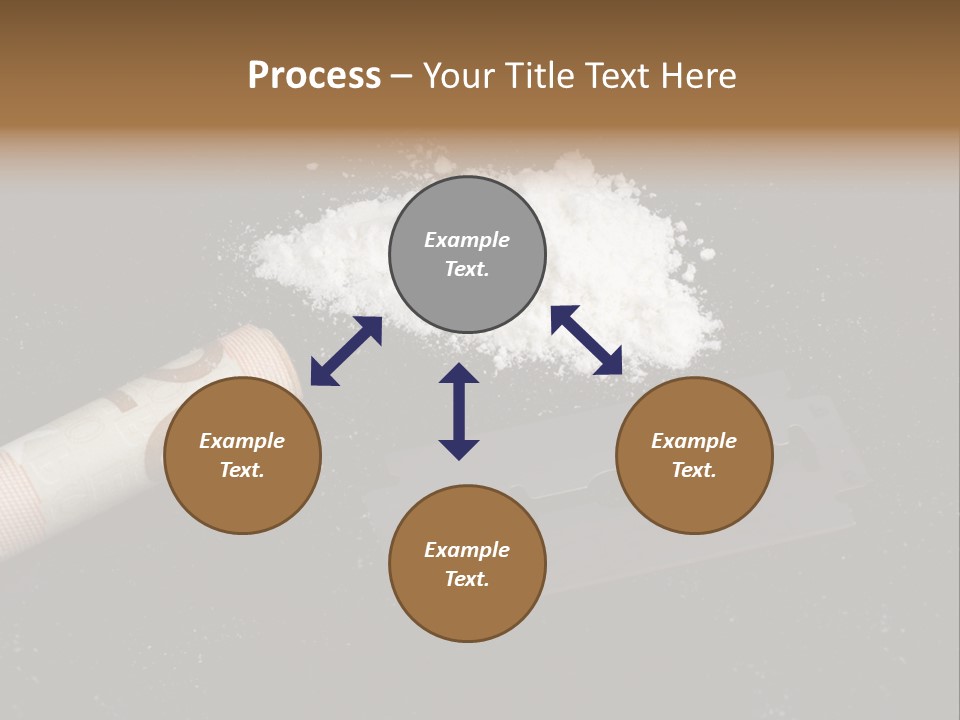 A Knife And Some White Powder On A Table PowerPoint Template