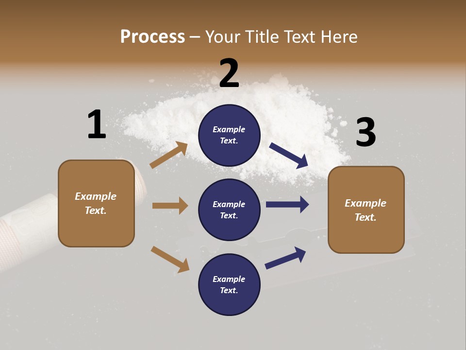 A Knife And Some White Powder On A Table PowerPoint Template