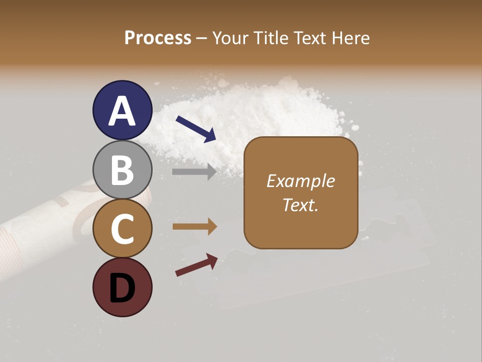 A Knife And Some White Powder On A Table PowerPoint Template