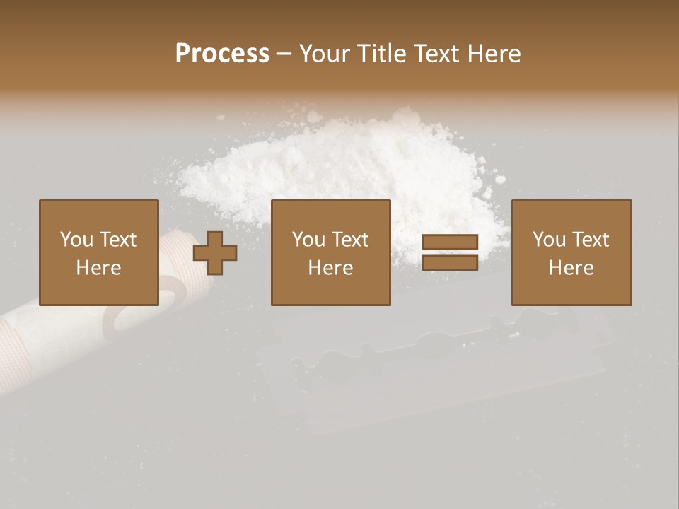 A Knife And Some White Powder On A Table PowerPoint Template