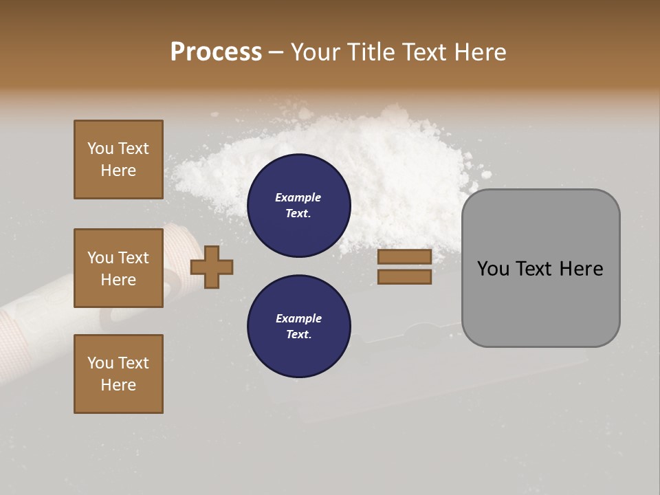 A Knife And Some White Powder On A Table PowerPoint Template