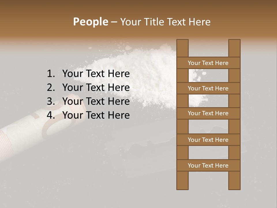 A Knife And Some White Powder On A Table PowerPoint Template