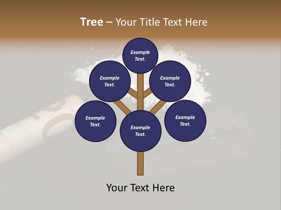 A Knife And Some White Powder On A Table PowerPoint Template