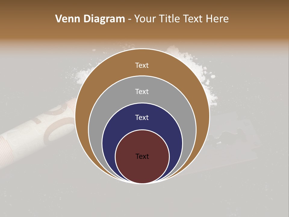 A Knife And Some White Powder On A Table PowerPoint Template