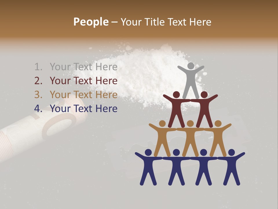 A Knife And Some White Powder On A Table PowerPoint Template