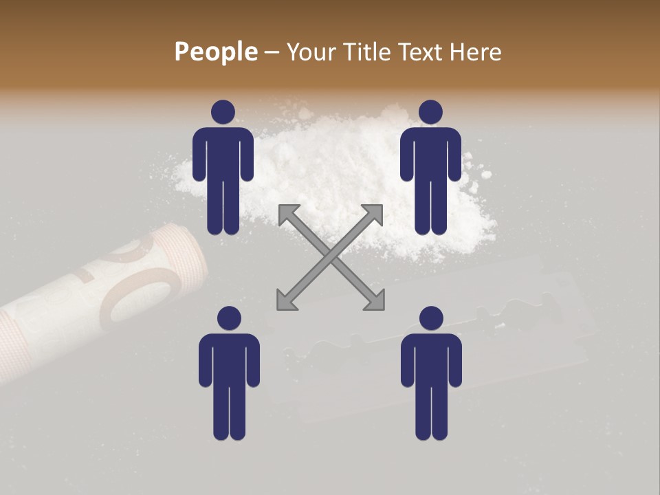 A Knife And Some White Powder On A Table PowerPoint Template