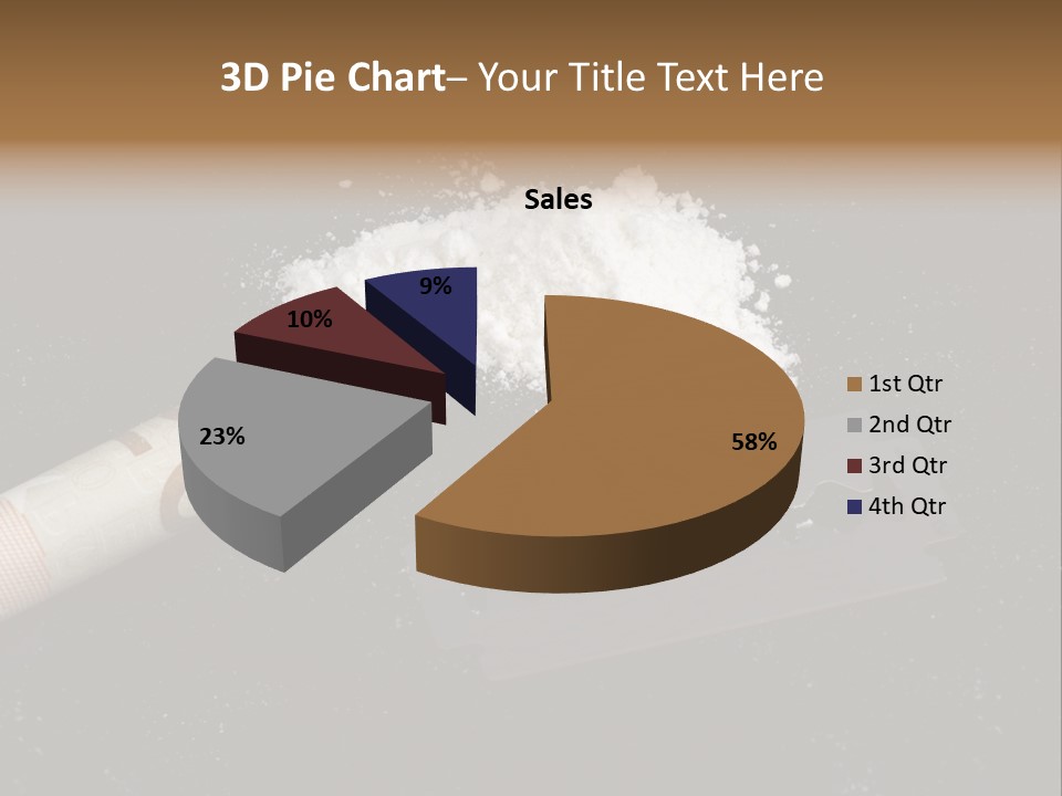 A Knife And Some White Powder On A Table PowerPoint Template