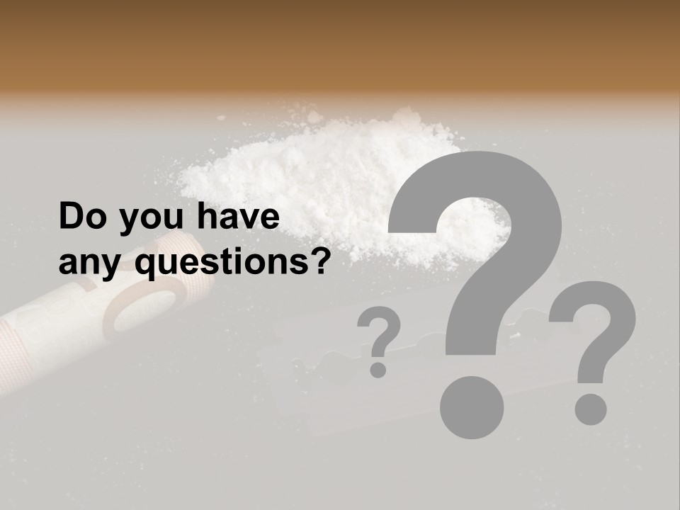 A Knife And Some White Powder On A Table PowerPoint Template