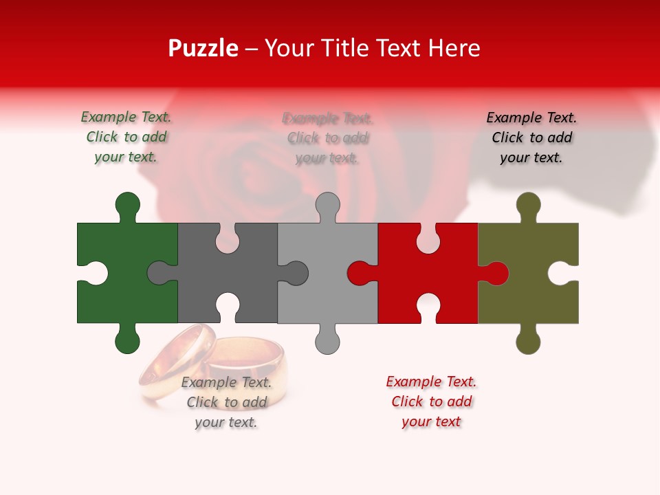 Wedding Rings And Rose At The Background PowerPoint Template