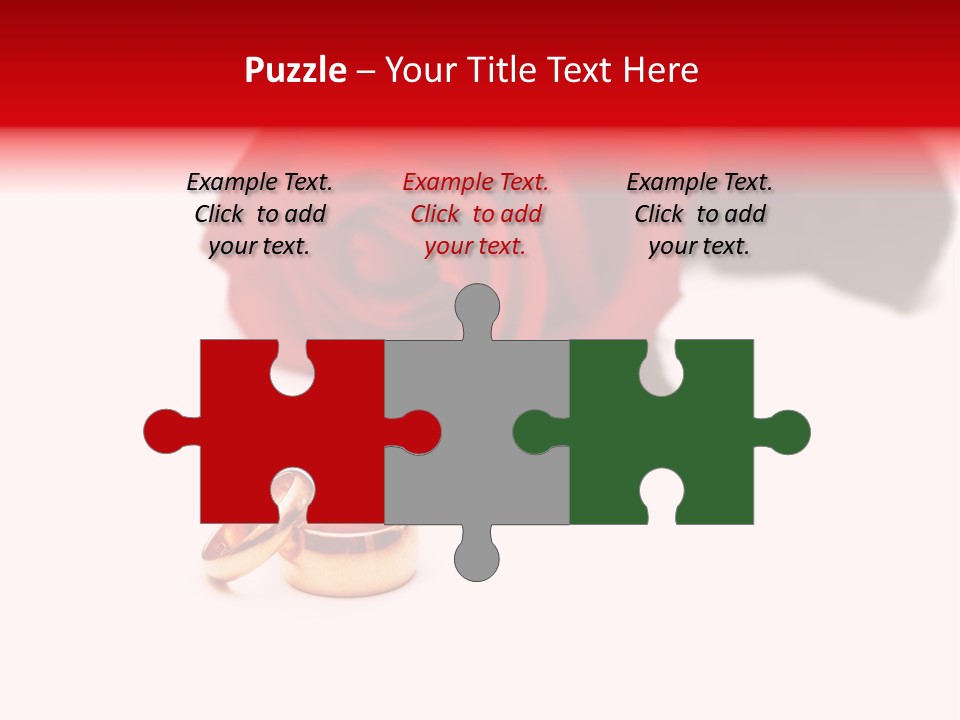 Wedding Rings And Rose At The Background PowerPoint Template