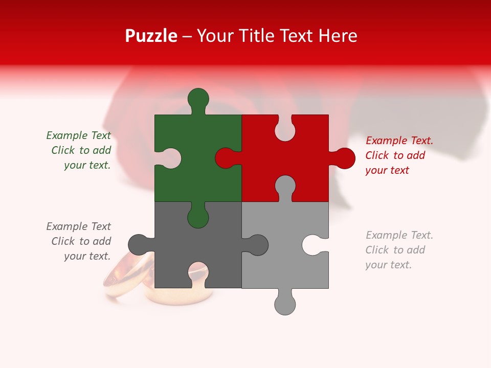 Wedding Rings And Rose At The Background PowerPoint Template