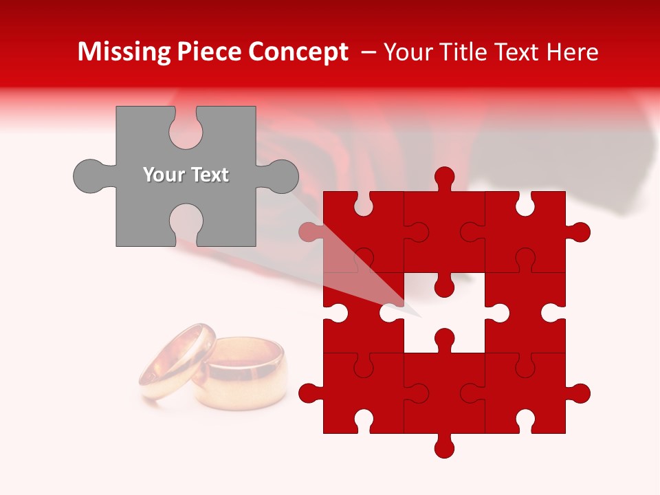 Wedding Rings And Rose At The Background PowerPoint Template