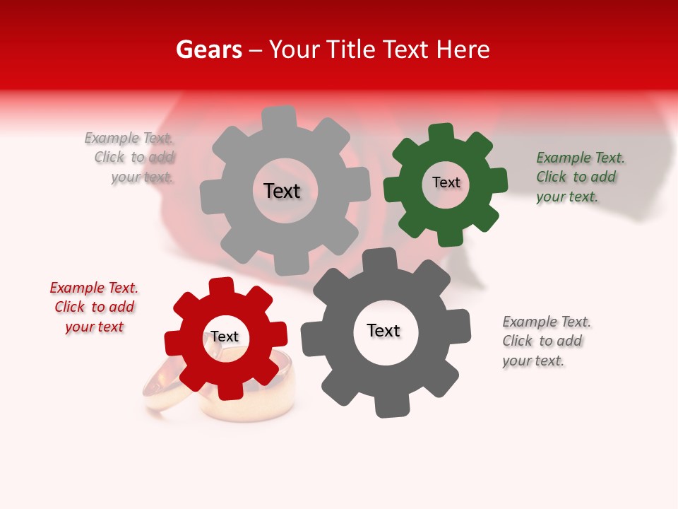 Wedding Rings And Rose At The Background PowerPoint Template