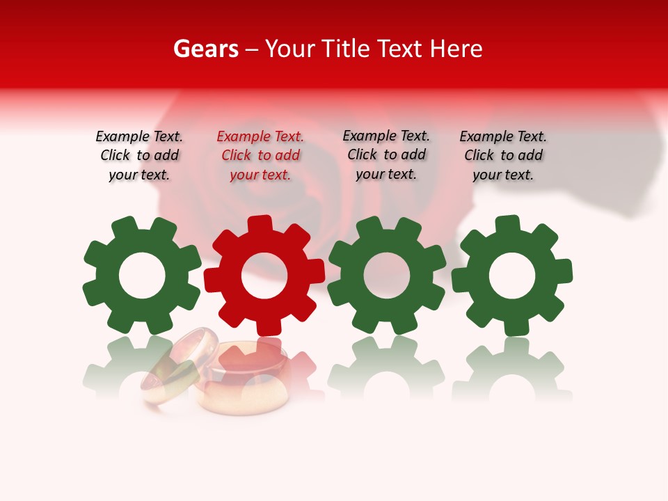 Wedding Rings And Rose At The Background PowerPoint Template