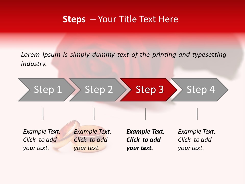 Wedding Rings And Rose At The Background PowerPoint Template