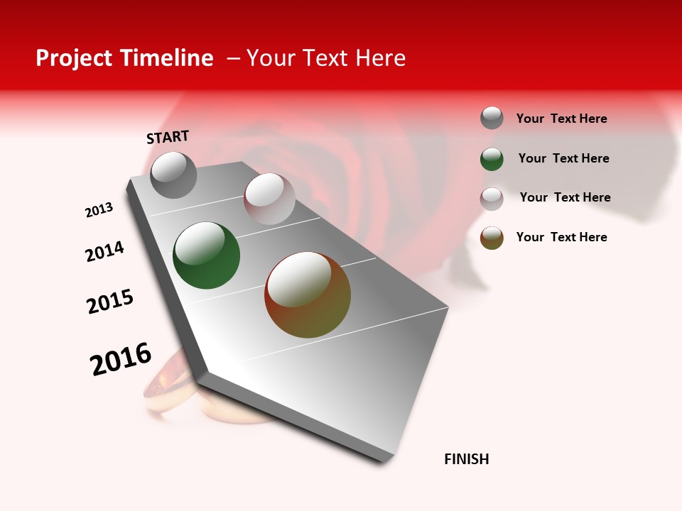 Wedding Rings And Rose At The Background PowerPoint Template