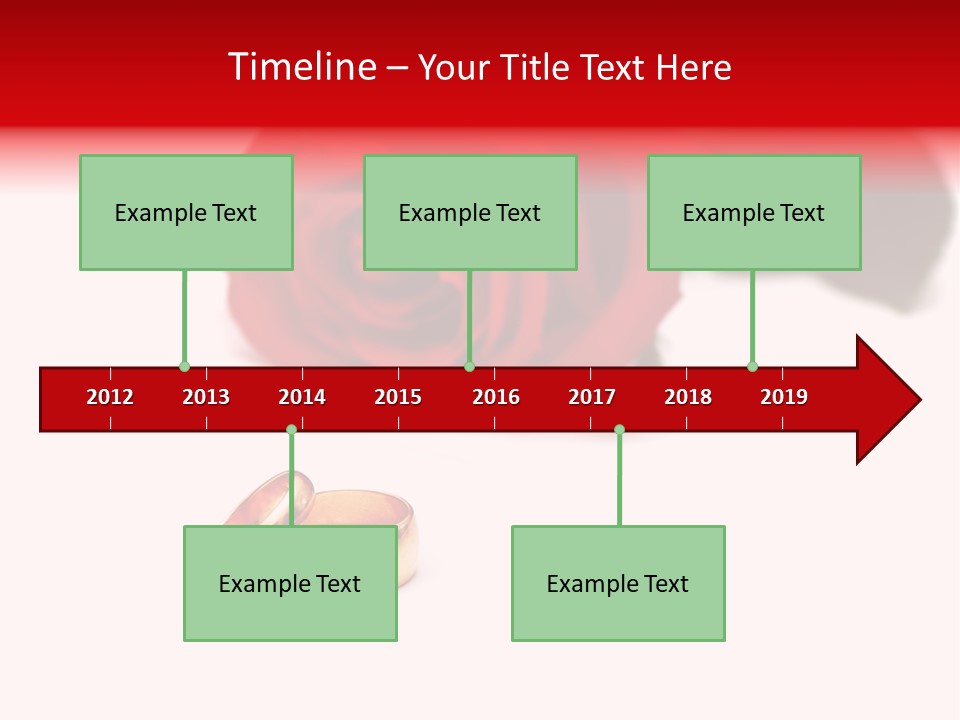 Wedding Rings And Rose At The Background PowerPoint Template