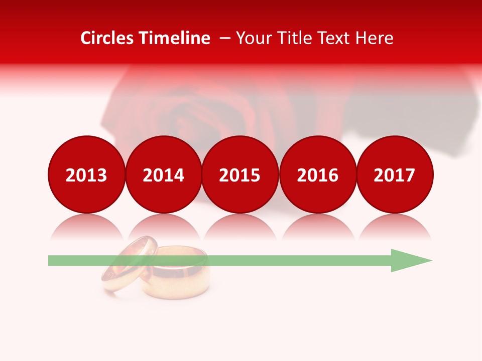 Wedding Rings And Rose At The Background PowerPoint Template