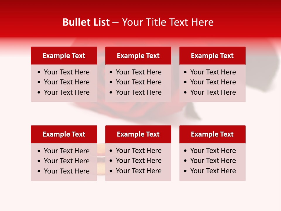 Wedding Rings And Rose At The Background PowerPoint Template