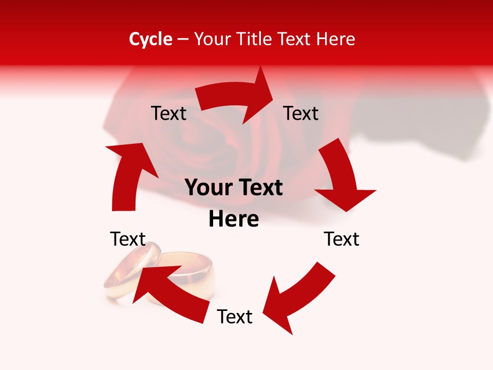 Wedding Rings And Rose At The Background PowerPoint Template