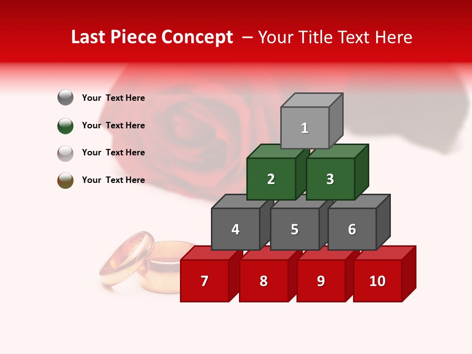 Wedding Rings And Rose At The Background PowerPoint Template