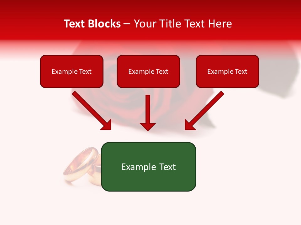 Wedding Rings And Rose At The Background PowerPoint Template