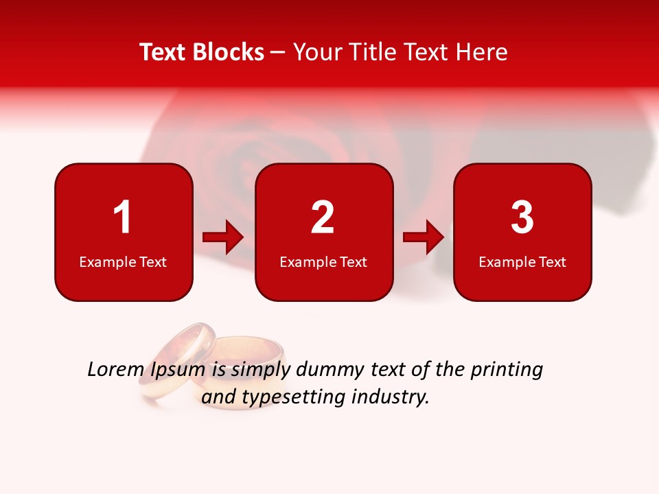 Wedding Rings And Rose At The Background PowerPoint Template