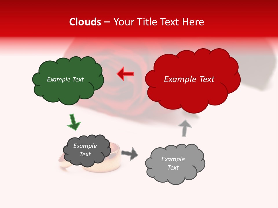 Wedding Rings And Rose At The Background PowerPoint Template