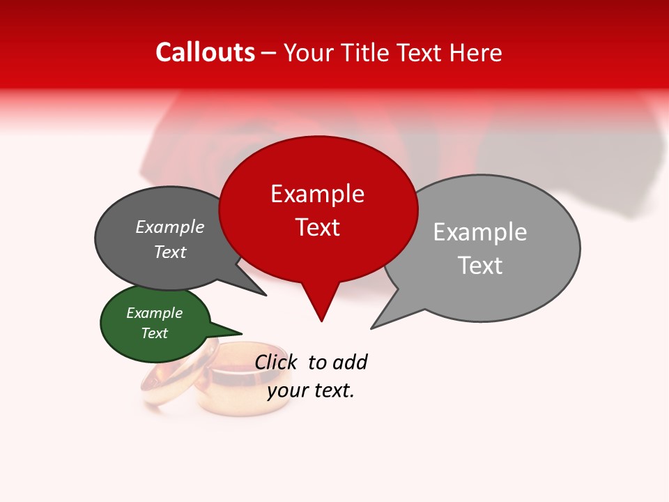 Wedding Rings And Rose At The Background PowerPoint Template