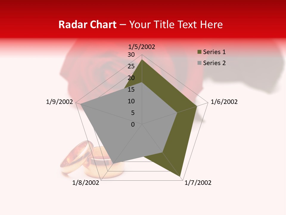 Wedding Rings And Rose At The Background PowerPoint Template
