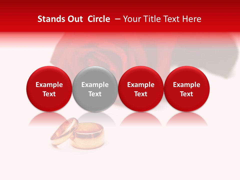 Wedding Rings And Rose At The Background PowerPoint Template